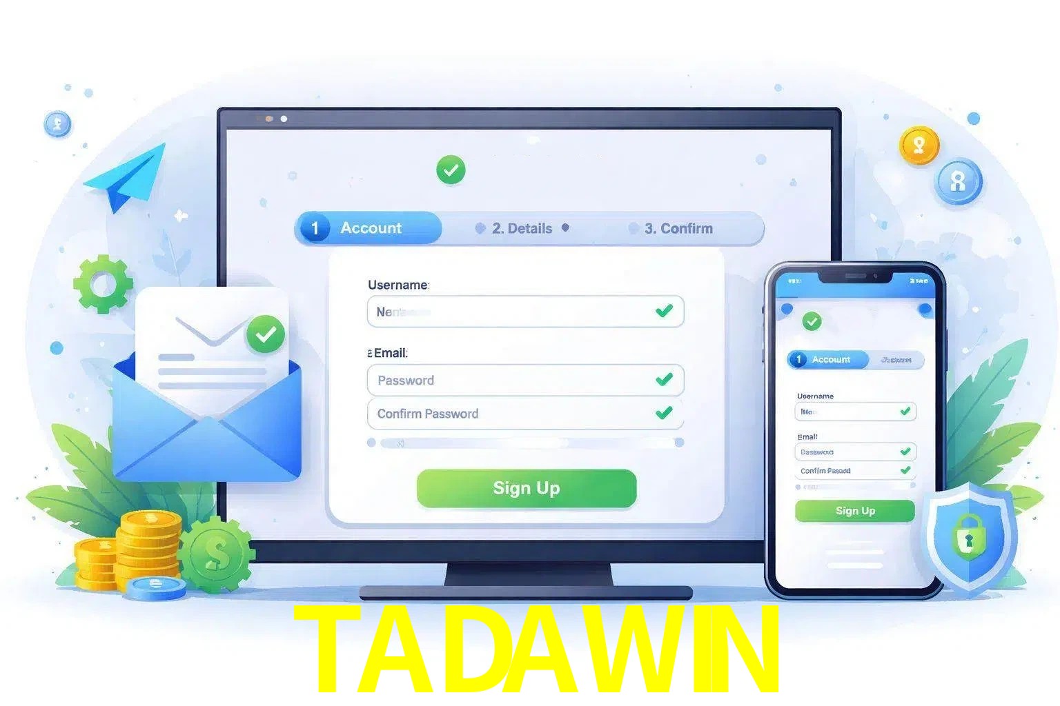 Registro de nuevo usuario y configuración de cuenta TADAWIN